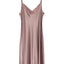 V-neck bias cut slip on dress, with adjustable straps, in Rose Pink crepe back satin. Plus Size, Size Inclusive Dress